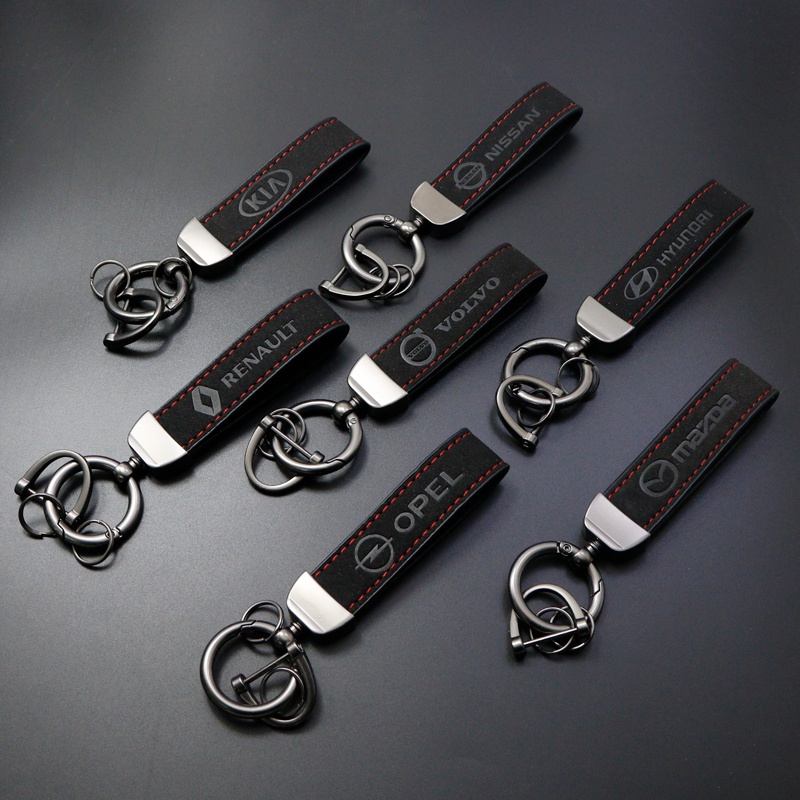 พวงกุญแจหนังนิ่ม รูปโลโก้รถยนต์ 1 ชิ้น สําหรับ BMW Opel Benz VW