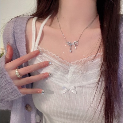 สร้อยคอโซ่ จี้ผีเสื้อ ประดับเพชร เข้ากับทุกการแต่งกาย สไตล์เกาหลี สําหรับผู้หญิง