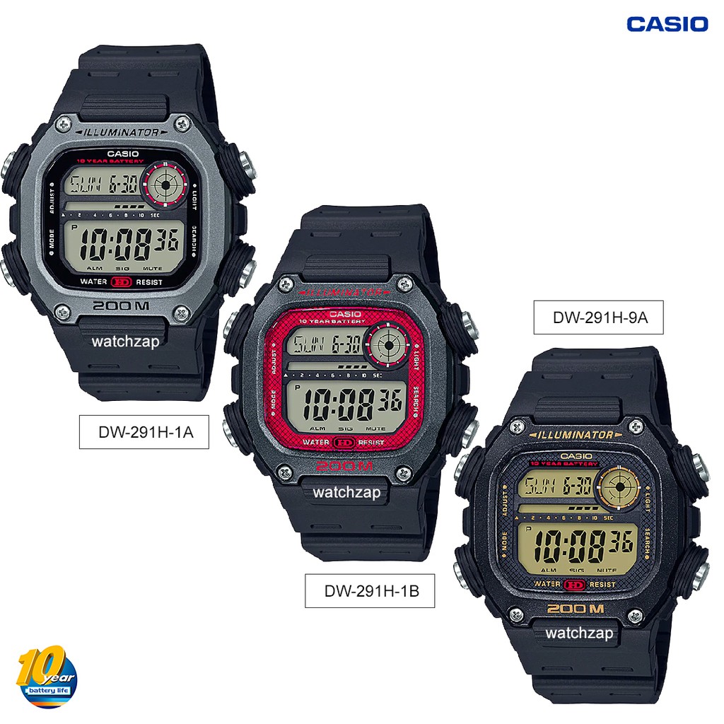 นาฬิกา | นาฬิกาข้อมือ | คาสิโอ | DW-291H | DW-291 | ดิจิตอล | นาฬิกา | CASIO