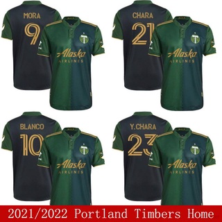 เสื้อกีฬาแขนสั้น ลายทีมชาติฟุตบอล Chara Mora Blanco FTB 2021-2022 BPortland Timbers ชุดเหย้า พลัสไซซ์ สําหรับผู้ชาย และผู้หญิง