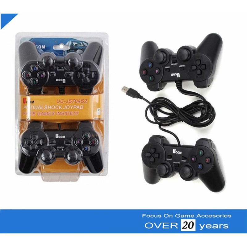 คอนโทรลเลอร์พีซี JOYSTICK USB ANALOG GAMEPAD VIBRATE DOUBLE SHOCK (เดี่ยว/คู่)