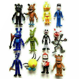 ตุ๊กตาฟิกเกอร์ PVC Nights Five At Freddys Chica Freddy ของเล่นสําหรับเด็ก 12 ชิ้น ต่อชุด