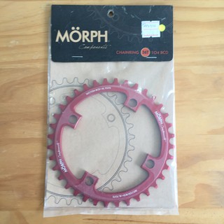 ทักรับโค้ดจ้า[TYROBIKE]- ใบจานแต่ง Morph ROUND 36T 104BCD RED 9 10 11SP COMMON15 77771310