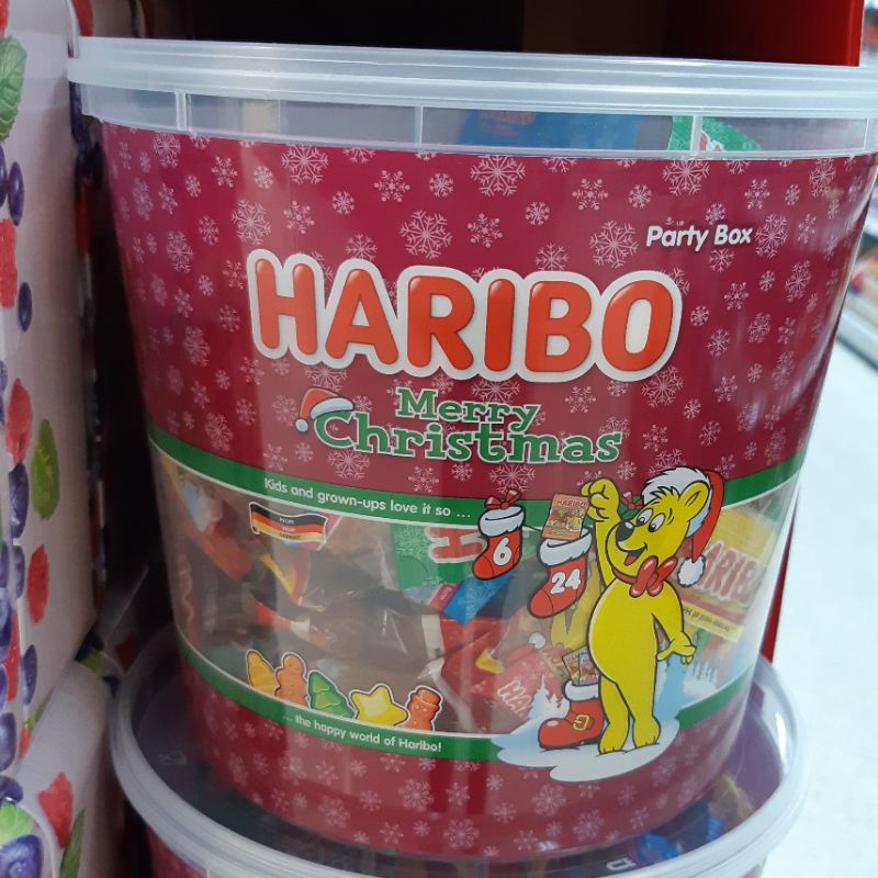 HARIBO ฮาริโบ มินิ เมอร์รี่ คริสต์มาส (วุ้นเจลาตินสำเร็จรูปกลิ่นผลไม้รวม) HARIBO Minis Merry Christm