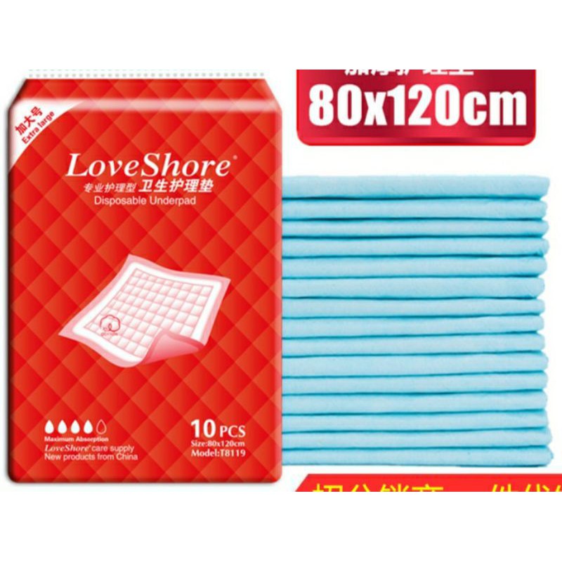 แผ่นรองซับแผ่นรองซับผู้ใหญ่ซึมซับเร็วบางสบายไซส์ XL 10ชิ้น / 1แพ็ค (ขนาดแผ่น 80 x 120 ซม.)👉🏻พิเศษเพิ่มความหนา‼️