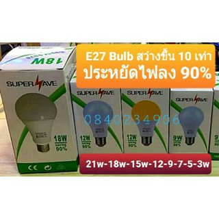 🔥โค้ด DET50MAY ลด50% 🔥 หลอดไฟBlub ขั้วE27 LED 3w,5w,7w,9w,12w,15w,18w,21w ทนสว่าง ไม่ขาดง่าย