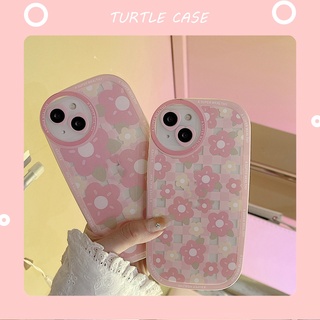 [พร้อมส่ง] เคสโทรศัพท์มือถือ ซิลิโคน ลายตารางหมากรุก ดอกไม้ สําหรับ iPhone 14 13 12 11 PROMAX XS XR XSMAX SE2020 6 7 8PLUS MINI