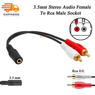 3.5Mm Stereo Audio Female Jack To 2 Rca Male Socket To Headphone Cable