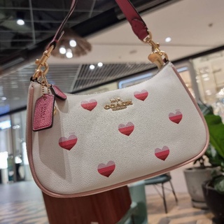 COACH  TERI SHOULDER BAG WITH STRIPE HEART PRINT