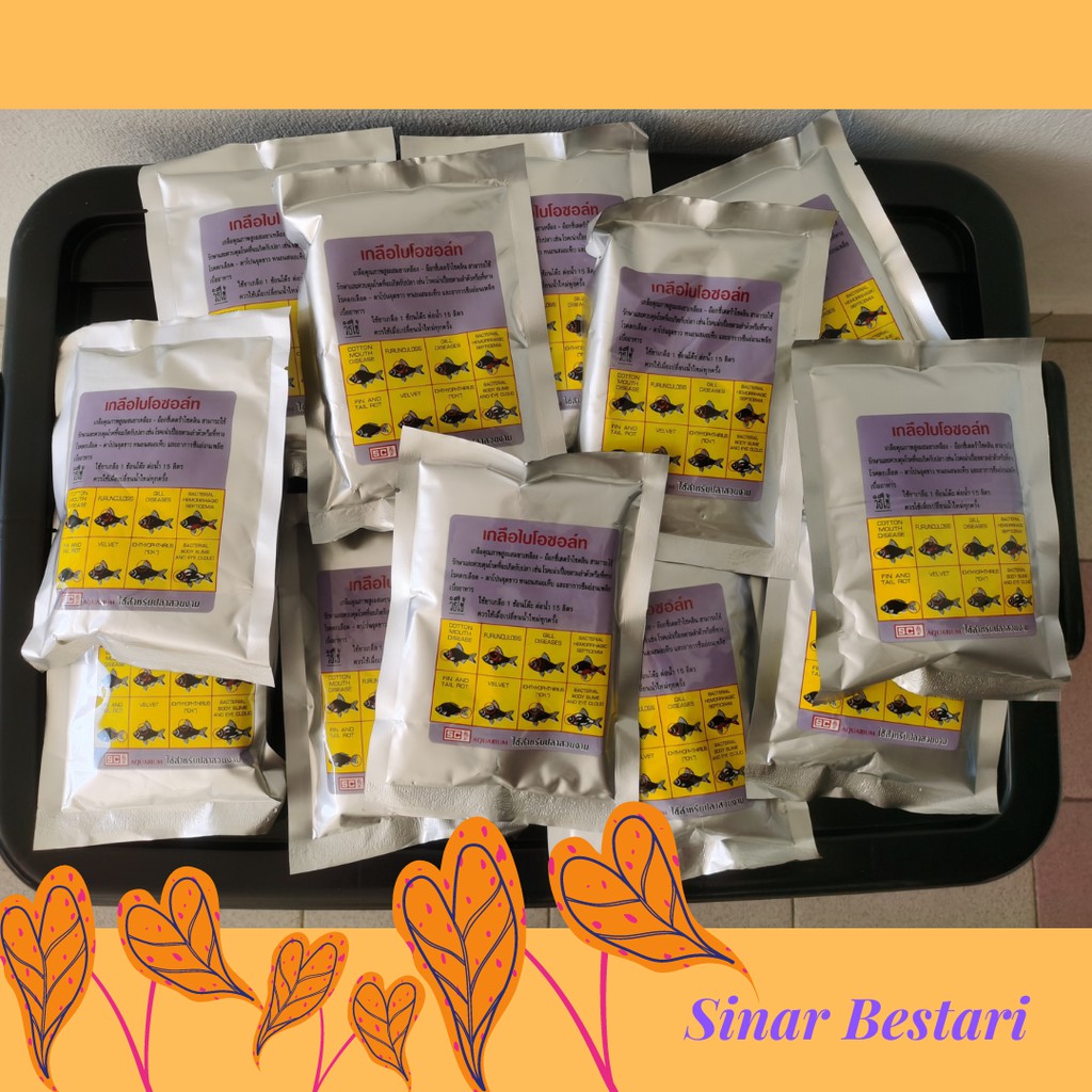 Garam Kuning Thailand untuk ikan Hiasan laga Guppy betta fish hiasan yang sakit 200gram KIKI Salt Th