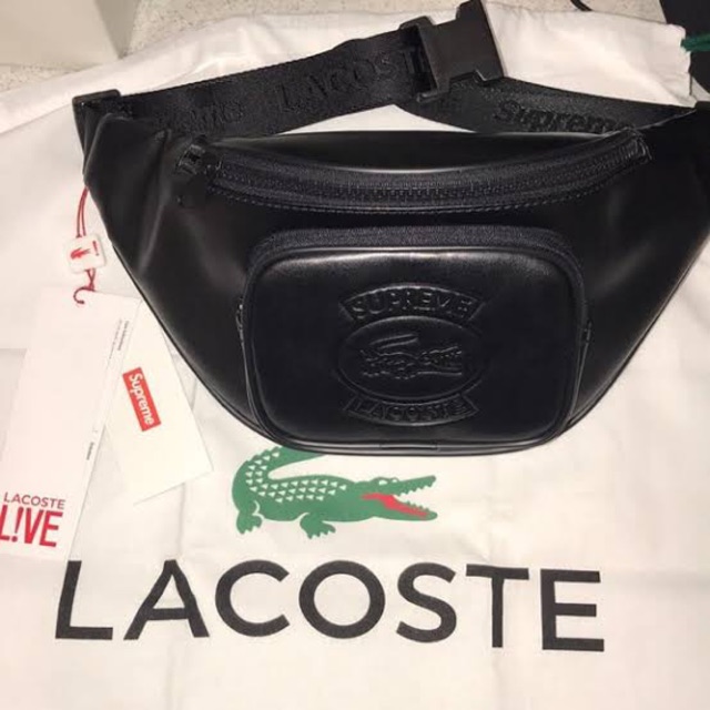 Lacoste X Supreme waist bag ของแท้100% มือสอง ใช้เอง