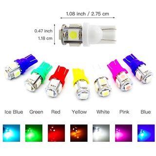 1 ชิ้น W5W T10 5050 5SMD หลอดไฟ LED สำหรับรถยนต์ 12V 194 168 ไฟอ่านหนังสือในรถยนต์กระเป๋าเดินทางไฟประตูรถภายในรถยนต์ไฟเพดานที่จอดรถสัญญาณไฟดาวน์ไลท์ลิ่มหลอดไฟ LED