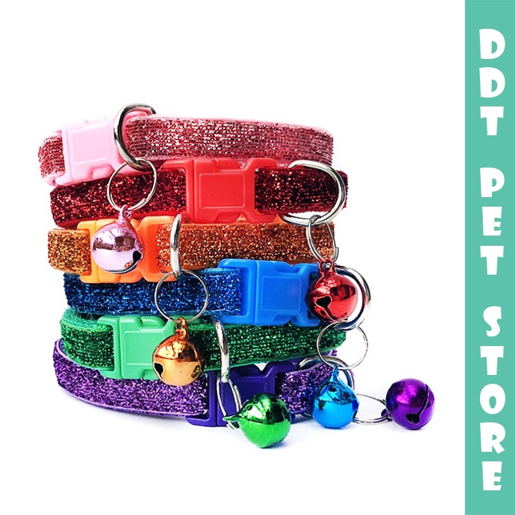 DDT ️ Pet Cat Dog สร้อยคอแบบปรับได้สะท้อนแสง Shining Bell Collar