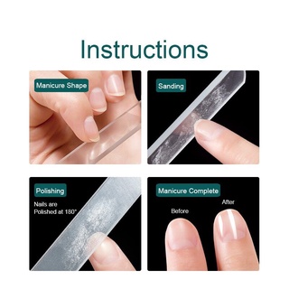 RIMEI Nano glass nail file ตะไบเล็บแก้วนาโน【ทำให้พื้นผิวของเล็บมันวาว / ทำให้ขอบเล็บโค้งมนมากขึ้น】