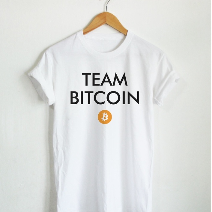 TEAM BITCOIN ทีม บิตคอย เสื้อยืดสกรีน คริปโต BTC โทเคน Crypto Currency คอกลม แขนสั้น