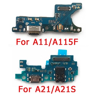 แท้ พอร์ตชาร์จ USB PCB ซ็อกเก็ต อะไหล่ซ่อมแซม สําหรับ Samsung Galaxy A11 A21 A21S