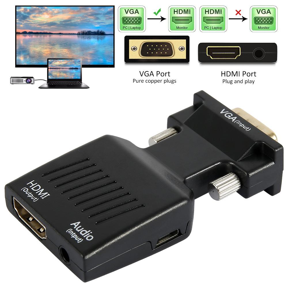 VGA TO HDMI Converter with Audio Full HD ตัวแปลง VGA เป็น HDMI VGA2HDMI ...