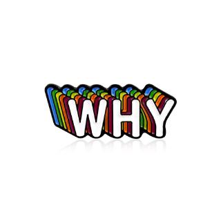 เข็มกลัด รูปตัวอักษร WHY Art Enamel Pin สําหรับติดเสื้อกันหนาว คอปกเสื้อเด็ก