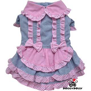 Pet clothes -Doggydolly  เสื้อผ้าแฟชั่น เสื้อผ้าสัตว์เลี้ยง เสื้อผ้าหมาแมว ชุดกระโปรง  D500 ขนาดไซส์ 1-9โล