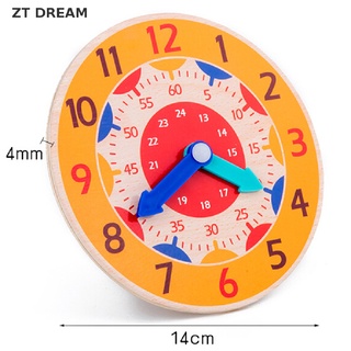 ZTD Children Montessori Wooden Clock Toys Hour Minute Second Cognition Clocks 07