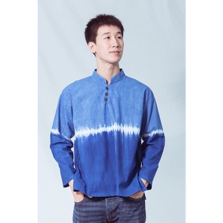 เสื้อแขนยาวคอจีนผ้าฝ้ายแท้
