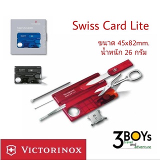 Victorinox Swiss Card Lite with LED Light 0.7300.T มีดพก 13 ฟังก์ชั่น สวิสการ์ด มีไฟ Led ของใหม่ ของแท้100%