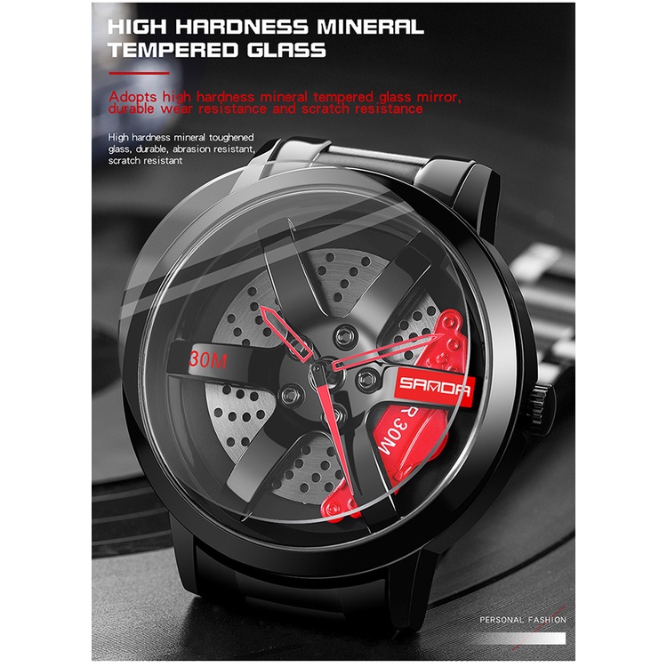 ซานดา ล้อขอบฮับนาฬิกาผู้ชายนาฬิกาหมุนหมุนหมุนนาฬิกาควอตซ์ - รูปที่ 6