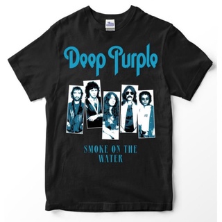 เสื้อยืดสีม่วงเข้ม - SMOKE ON THE WATER / Premium Tshirt deep purple / band / vintage / hnm / uniqloS-5XL