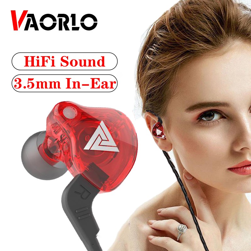 QKZ AK6 หูฟังกีฬา 3.5 มม.AUX Universal HiFi Sound เพลงพร้อมไมโครโฟนหูฟังชนิดใส่ในหูน้ําหนักเบาสําหรับโทรศัพท์สมาร์ท