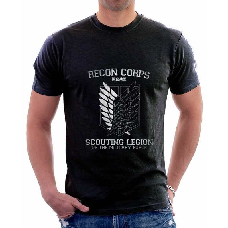 เสื้อยืดผ้าฝ้ายพิมพ์ลาย Aot Attack On Titan Recon Corps