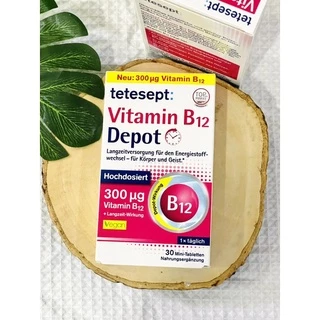 Tetesept Vitamin B12 500 Depot รุ่นดูดซึมตลอดวัน 30 เม็ด(รุ่นพิเศษเม็ดเล็ก) จากเยอรมัน