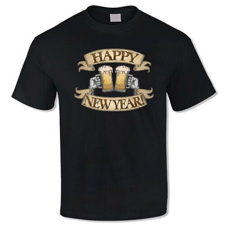 ขายดี!ขายดี เสื้อยืดลําลอง แขนสั้น พิมพ์ลาย Happy year Cheers Beer Mugs FCimmo78NNjoep01 สําหรับผู้ชายS-5XL