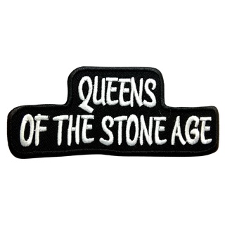 Queens of the Stone Age ตัวรีดติดเสื้อ หมวก กระเป๋า แจ๊คเก็ตยีนส์ Hipster Embroidered Iron on Patch  DIY