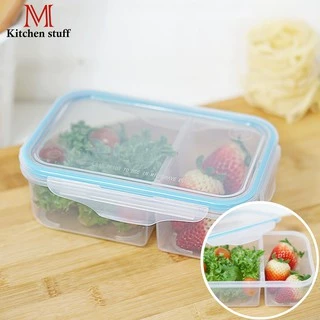 M Kitchenstuff กล่องข้าว กล่องอาหาร กล่องถนอมอาหาร ช่องแบ่ง 2 ช่อง (SN301-2) กล่องอาหารกลางวัน (C4)
