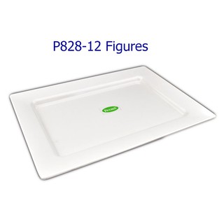 จานเปลสี่เหลี่ยมผืนผ้า12 นิ้ว เมลามีนแท้100% สีครีม FIGURES …