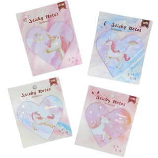 โพสต์อิทโน้ต/กระดาษจดเตือนความจำ/สมุดฉีก ลายยูนิคอร์น Unicorn Sticky note/ Notepad Stationery Office School