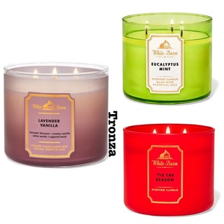 เทียนหอม 3 ไส้  Bath &amp; Body Works Tis the Season, eucalyptus mint, LAVENDER VANILLA 3 Wick Candl