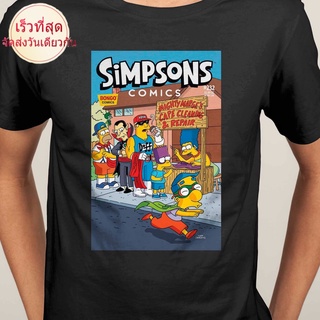 เสื้อผ้าผชNbf3f23r97r เสื้อยืดแขนสั้น ผ้าฝ้าย พิมพ์ลายการ์ตูน The Simpsons Homer Bart Marge Lisa Burn Ned Flanders US สํ