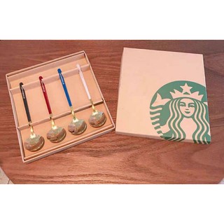 ช้อนกาแฟ Starbucks 4 สี พร้อมกล่อง พร้อมส่ง