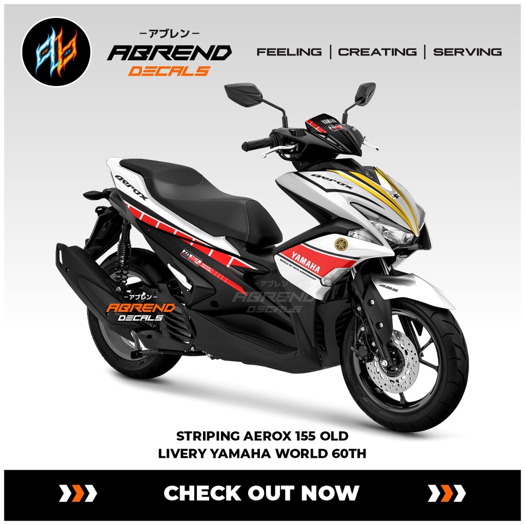 Aerox Old Livery Yamaha World 60th Striping / Old Yamaha Aerox Motorcycle Stickers