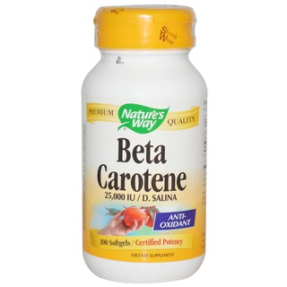 Natures Way, Beta Carotene, 25,000 IU / D. Salina, 100 Softgels