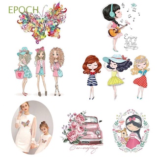 Epoch แผ่นสติกเกอร์รีดร้อน ลายการ์ตูนดอกไม้ สําหรับติดตกแต่งเสื้อผ้า