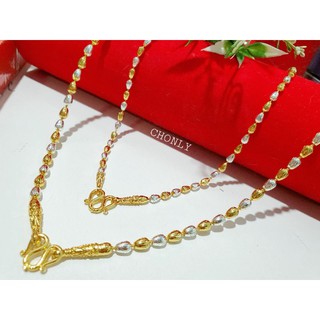 สร้อยคอ2กษัตริย์ ลายหยดน้ำ ขนาด4มิล ไม่ลอกดำ