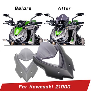 อุปกรณ์เสริมรถจักรยานยนต์ กระจกบังลม แบบบับเบิลคู่ สําหรับ Kawasaki Z1000 2014-2019 ดัดแปลงกระจกบังลมหน้ากระจกหน้ากระจกบังลม