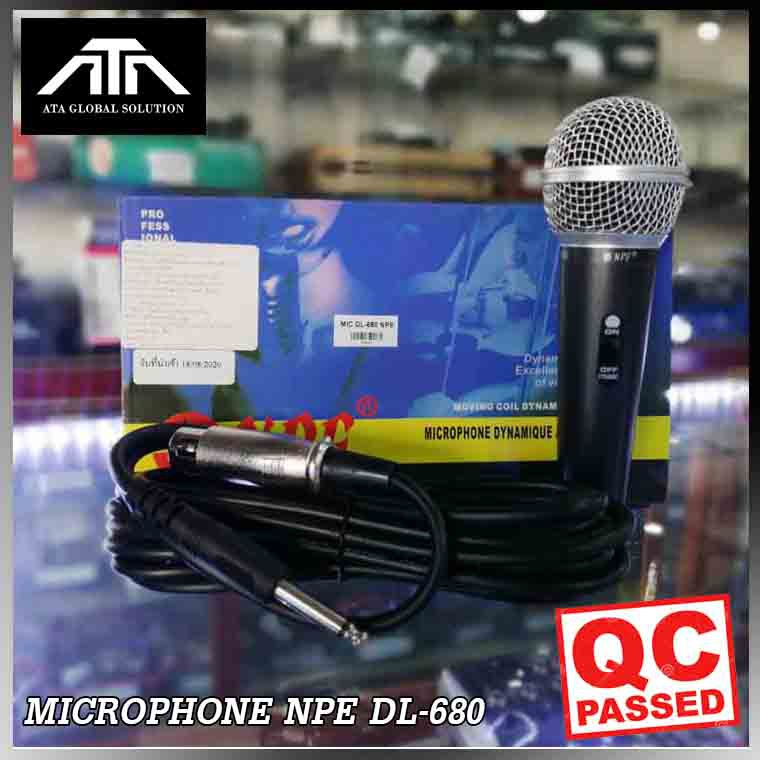 NPE DL-680 ไมโครโฟน NPE DL-680 พร้อมสายไมค์ ความยาว 4.5 เมตร ในกล่อง Dynamic Microphone