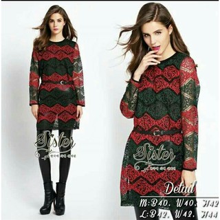 2sister made, 2Tone Lace style Vintage Lace stlye Sister Kelly เดรสสั้นเรียบหรู