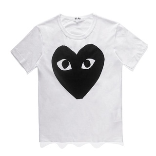 (New)Original Comme Des Garcons Cdg Play เสื้อยืดลําลองแฟชั่นแขนสั้นผ้าฝ้ายพิมพ์ลายหัวใจทรงหลวม