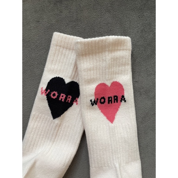 Worra sock in love ถุงเท้าแบบครึ่งแข้ง (สีชมพูโอลโรส)