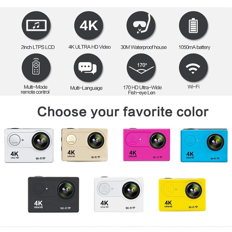EKEN H9R Aciton Camera กล้องติดหมวก กล้องติดหมวกกันน็อค กล้องโกโปร 4K สีดำ พร้อมรีโมท (ของเเท้ 100%) thumbnail 8