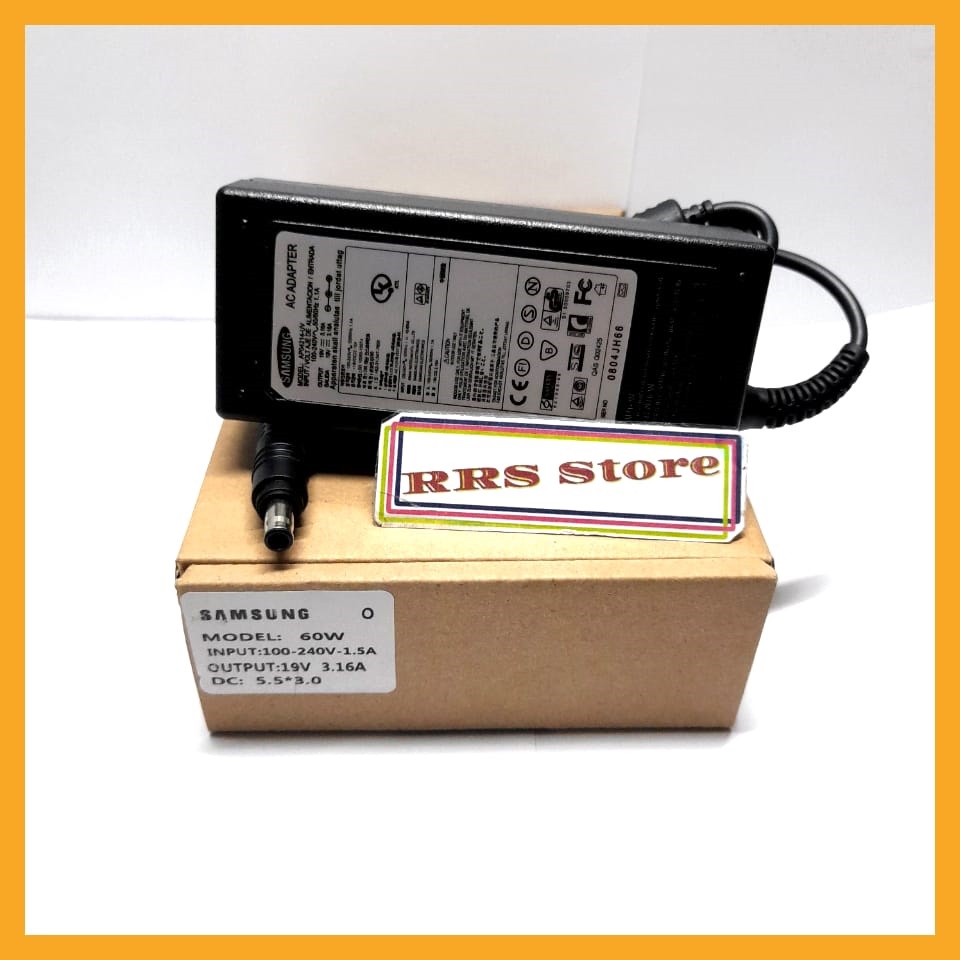 อะแดปเตอร์แล็ปท็อป Samsung ของแท้ 60W 19V 3.16A Samsung NP300E4C-A03US NP300E5A-A01UB NP300E5A-A02UB
